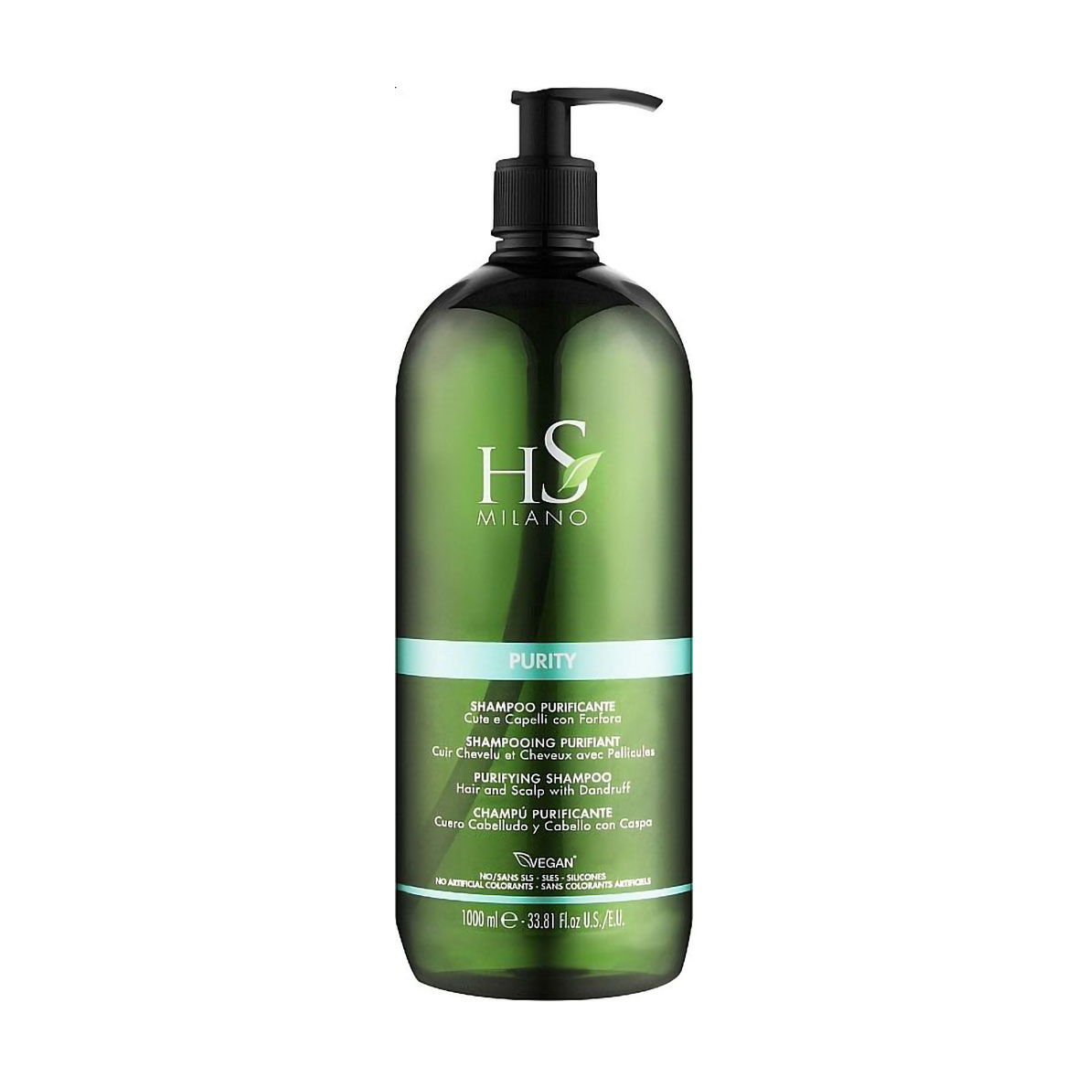 Очищувальний шампунь для волосся та шкіри голови HS Milano Purity Purifying Shampoo проти лупи, 1 л
